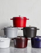 Staub Дълбока тенджера Cocotte чугунена 24 см/47 л Graphite Grey -
