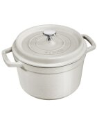 Staub Дълбока тенджера за готвене Cocotte чугунена 24 см / 4.7 л White Tr