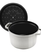Staub Дълбока тенджера за готвене Cocotte чугунена 24 см / 4.7 л White Tr