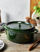 Staub Овален съд за готвене Cocotte чугун 31cm/5.5L Basil -
