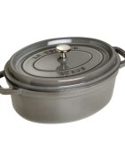 Staub Овален съд за готвене Cocotte чугун 31cm/55L Graphite Grey -