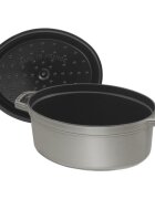Staub Овален съд за готвене Cocotte чугун 31cm/55L Graphite Grey -