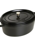 Staub Овален съд за готвене Cocotte чугун 33см/6.7л Black -