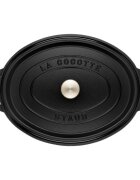 Staub Овален съд за готвене Cocotte чугун 33см/6.7л Black -
