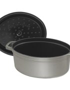 Staub Овална тенджера Cocotte чугун 37 см/8 л Graphite Grey -