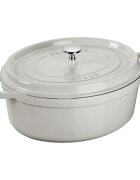 Staub Овална тенджера за готвене Cocotte чугунена 37 см/8 л White Truffle