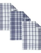 Tiseco Комплект от 3 кухненски кърпи органичен памук 50 x 70 см синьо - Ti