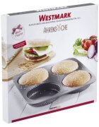 Westmark Тава за печене за 4 кифлички за бургер перфорирана стомана 28 х 28