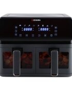 Zokura Двоен фритюрник с горещ въздух 8 л 1350+1350 W тъмно сив -