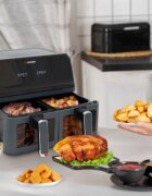 Zokura Двоен фритюрник с горещ въздух 8 л 1350+1350 W тъмно сив -