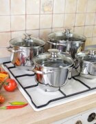 Zokura Комплект готварски съдове от неръждаема стомана 8 броя -