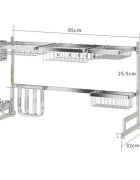 Zokura Отцедник за съдове неръждаема стомана 85 x 32 x 52 см -