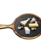 Zokura Поднос за сервиране изработен от дърво акация и шисти 367 x 25 см -