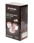 Zokura Пръстени за форма от 2 части с тласкач неръждаема стомана 8 × 5 cm -