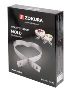 Zokura Регулируема форма за торта сърцевидна неръждаема стомана 15/28x5см