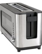 Zokura Тостер с 2 слота със стъклен прозорец 1200 W -