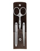 Zwilling Комплект за маникюр 3 части неръждаема стомана кафяв кожен калъф P