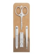 Zwilling Комплект за маникюр от 4 части неръждаема стомана сив кожен калъф P