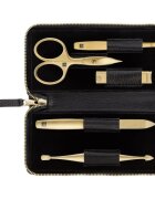 Zwilling Комплект за маникюр от 5 части неръждаема стомана черен кожен калъф