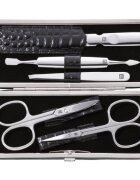 Zwilling Комплект за маникюр от 5 части неръждаема стомана кожен калъф черен
