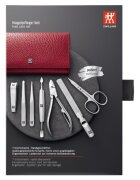 Zwilling Комплект за маникюр от 7 части кожен портфейл с телчета червен - Zwi