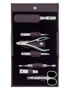 Zwilling Комплект за маникюр от 7 части неръждаема стомана лилав кожен калъф