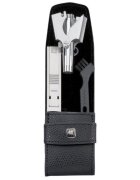 Zwilling Комплект за оформяне на коса и нокти от 3 части в черен кожен калъф