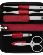 Zwilling Сатениран комплект от неръждаема стомана от 5 части червен -