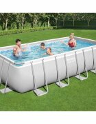 Bestway Power Steel Комплект басейн правоъгълен 488x244x122 см