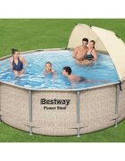 Bestway Power Steel Комплект плувен басейн със сенник 396x107 см