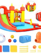 Happy Hop Надуваем батут с пързалка и басейн 410x385x220 см PVC