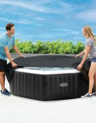 INTEX Спа покривало Тъмносиво 211 x 211 см PVC и PU