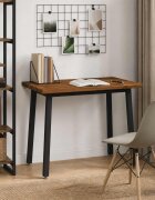 vidaXL 110 x 55 x 75 cm Солидно акациево дърво Естествено и черно