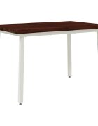 vidaXL 110 x 55 x 75 cm Солидно акациево дърво Тъмен кафяв и бяло