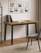 vidaXL 120 x 80 x 75 см Солидно акациево дърво Бяло и черно