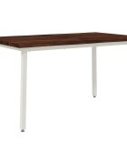 vidaXL 120 x 90 x 75 см Солидно акациево дърво Тъмен кафяв и бяло