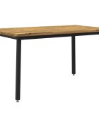 vidaXL 140 x 80 x 75 cm Солидно акациево дърво Бяло и черно