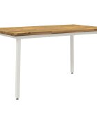 vidaXL 140 x 80 x 75 cm Солидно акациево дърво Бяло Правоъгълна