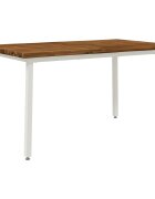vidaXL 140 x 80 x 75 cm Солидно акациево дърво Естествено и бяло