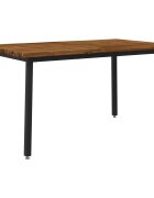 vidaXL 140 x 80 x 75 cm Солидно акациево дърво Естествено и черно