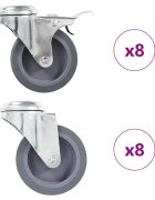 vidaXL 16 бр въртящи се колела с отвори за болт 75 мм