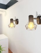 vidaXL 2 черни аплика с телена рамка индустриални LED крушка филамент