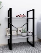 vidaXL 2-етажна библиотека бетонно сив 60x30x70 см инженерно дърво