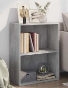 vidaXL 2-етажна библиотека бетонно сива 60x30x765см инженерно дърво