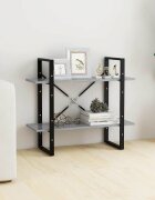 vidaXL 2-етажна библиотека бетонно сива 80x30x70 см инженерно дърво