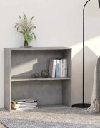 vidaXL 2-етажна библиотека бетонно сива 80x30x765см инженерно дърво