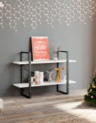 vidaXL 2-етажна библиотека бял 100x30x70 см инженерно дърво