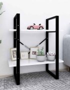 vidaXL 2-етажна библиотека бял 60x30x70 см инженерно дърво