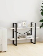 vidaXL 2-етажна библиотека бяла 100x30x70 см борово дърво масив