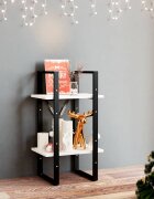 vidaXL 2-етажна библиотека бяла 40x30x70 см борово дърво масив